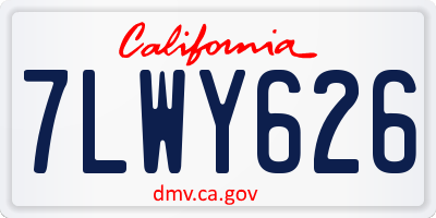 CA license plate 7LWY626
