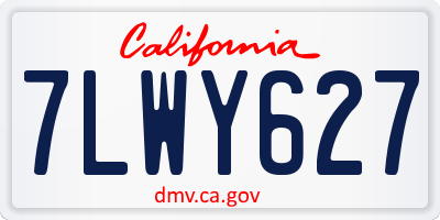 CA license plate 7LWY627