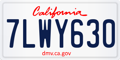 CA license plate 7LWY630