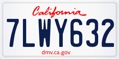 CA license plate 7LWY632
