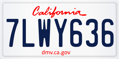 CA license plate 7LWY636
