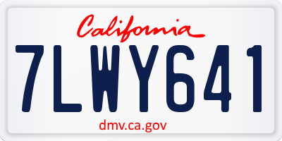 CA license plate 7LWY641