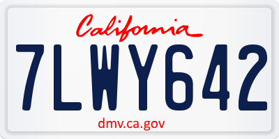 CA license plate 7LWY642