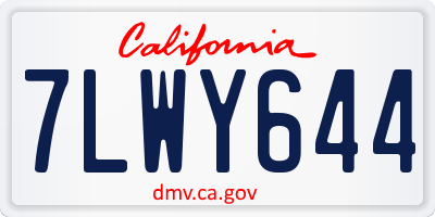 CA license plate 7LWY644