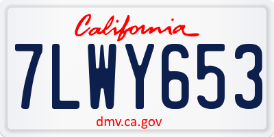 CA license plate 7LWY653