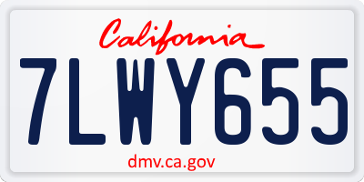 CA license plate 7LWY655