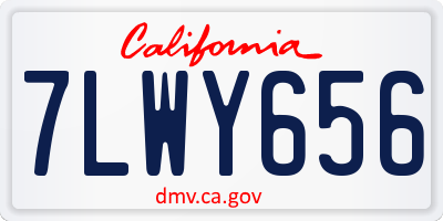 CA license plate 7LWY656