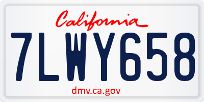 CA license plate 7LWY658