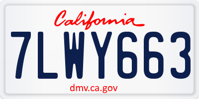 CA license plate 7LWY663