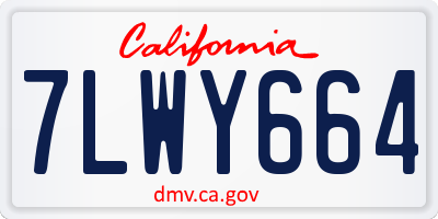 CA license plate 7LWY664