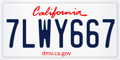 CA license plate 7LWY667