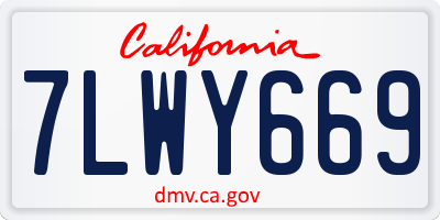 CA license plate 7LWY669