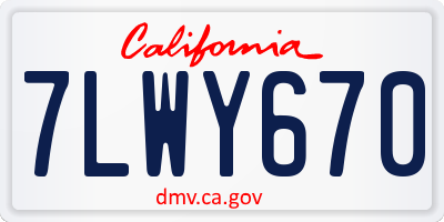 CA license plate 7LWY670