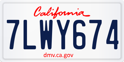 CA license plate 7LWY674
