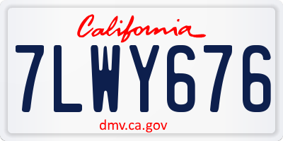 CA license plate 7LWY676