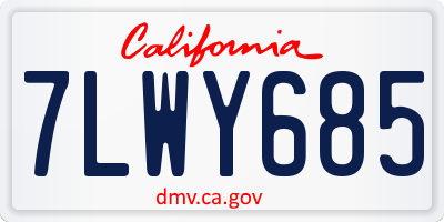 CA license plate 7LWY685