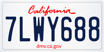 CA license plate 7LWY688
