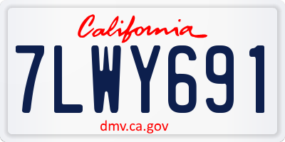 CA license plate 7LWY691