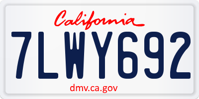 CA license plate 7LWY692