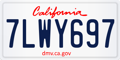 CA license plate 7LWY697