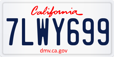 CA license plate 7LWY699