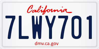 CA license plate 7LWY701