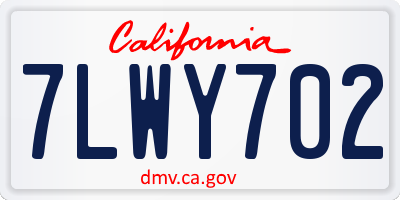 CA license plate 7LWY702