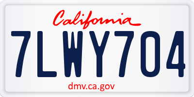 CA license plate 7LWY704