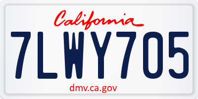 CA license plate 7LWY705