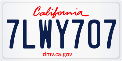 CA license plate 7LWY707