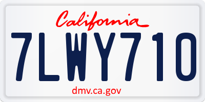 CA license plate 7LWY710