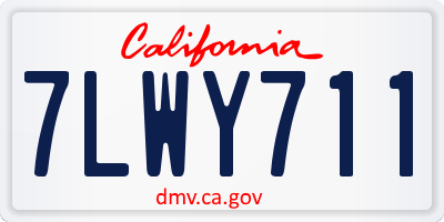 CA license plate 7LWY711