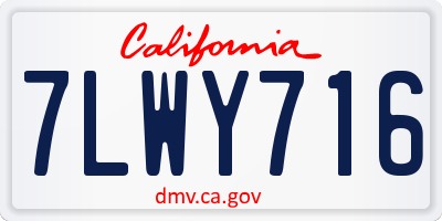 CA license plate 7LWY716