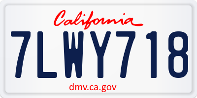CA license plate 7LWY718