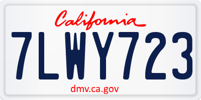 CA license plate 7LWY723
