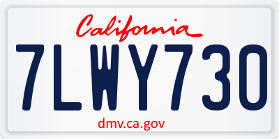 CA license plate 7LWY730