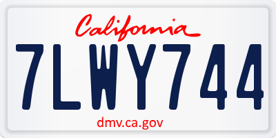 CA license plate 7LWY744