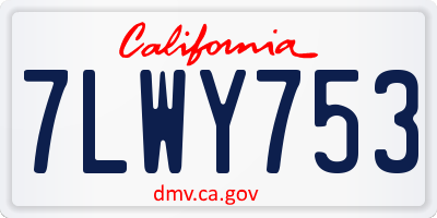 CA license plate 7LWY753