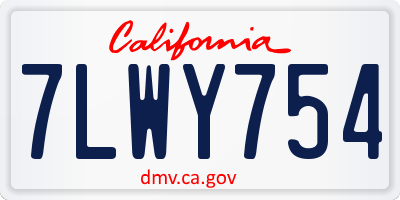 CA license plate 7LWY754