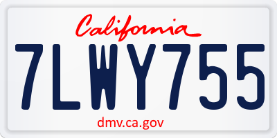 CA license plate 7LWY755