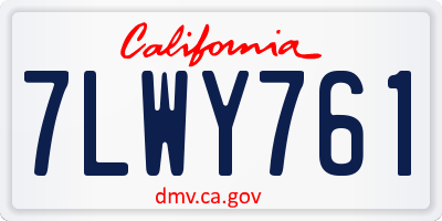 CA license plate 7LWY761