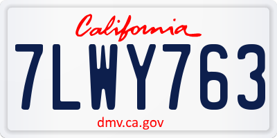CA license plate 7LWY763