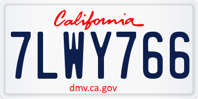CA license plate 7LWY766