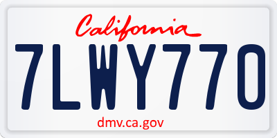 CA license plate 7LWY770