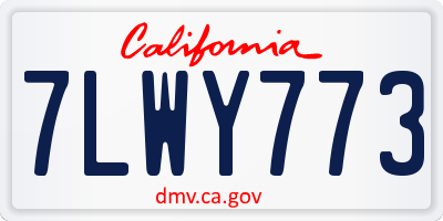CA license plate 7LWY773