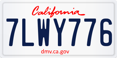 CA license plate 7LWY776