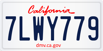 CA license plate 7LWY779