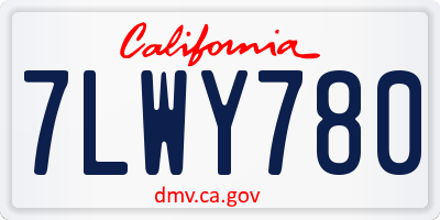 CA license plate 7LWY780
