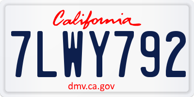 CA license plate 7LWY792