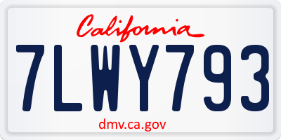 CA license plate 7LWY793